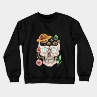 Surrealist art skull of the universe. Crewneck Sweatshirt